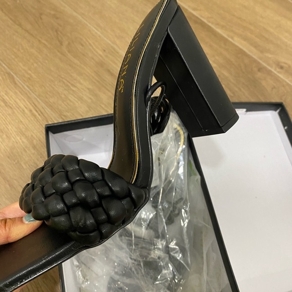NWT black braided lace up heel sandals - Picture 3 of 7